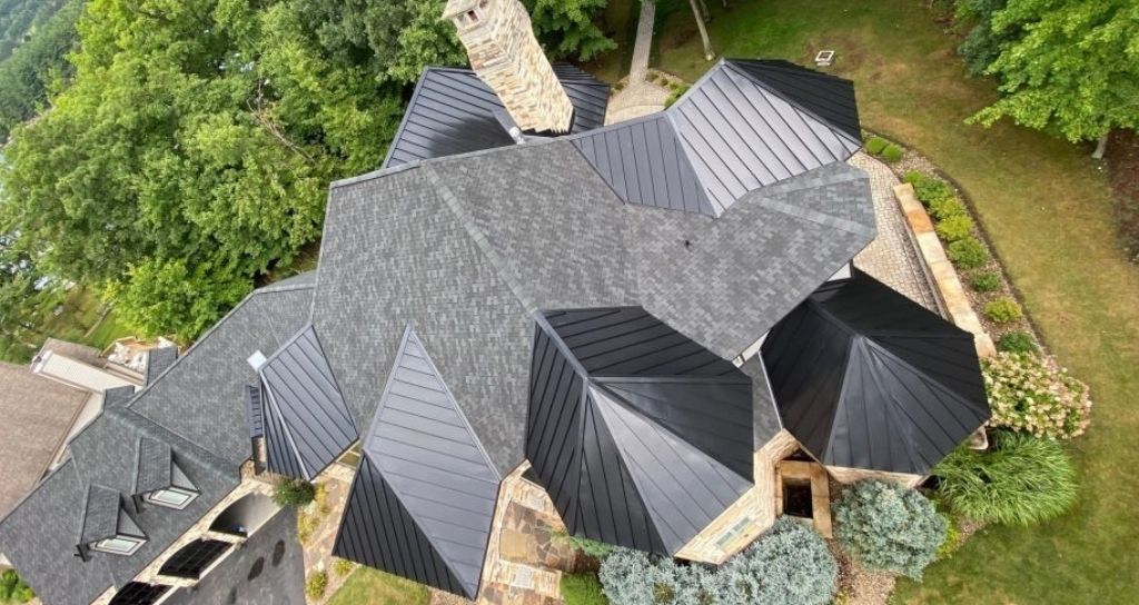 Birds eye view of parts of the roofing process parts of the roofing process