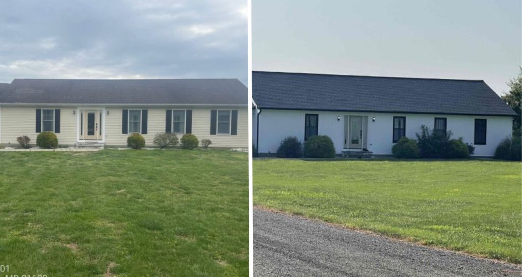 Before and After Roof and Siding Exterior Home Makeover comprehensive facelift exterior home makeover